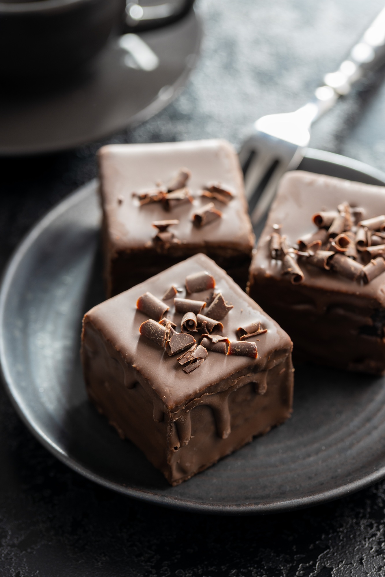 Sweet cake. Tasty chocolate dessert.